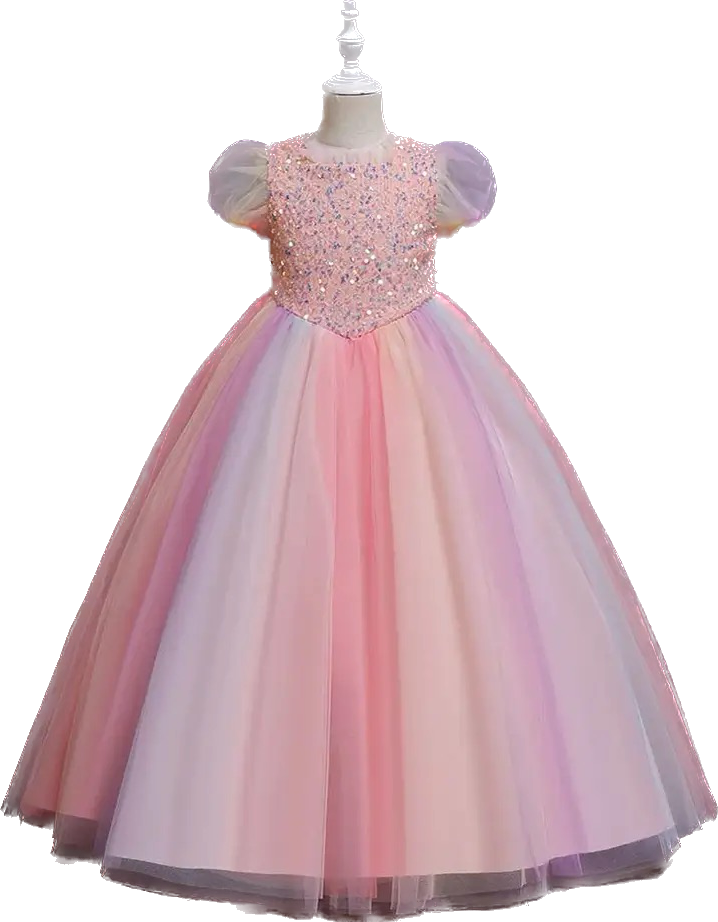 Pastel Rainbow Princess Ball Gown
