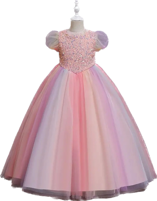 Pastel Rainbow Princess Ball Gown